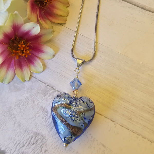 Silver Foil Heart Pendant