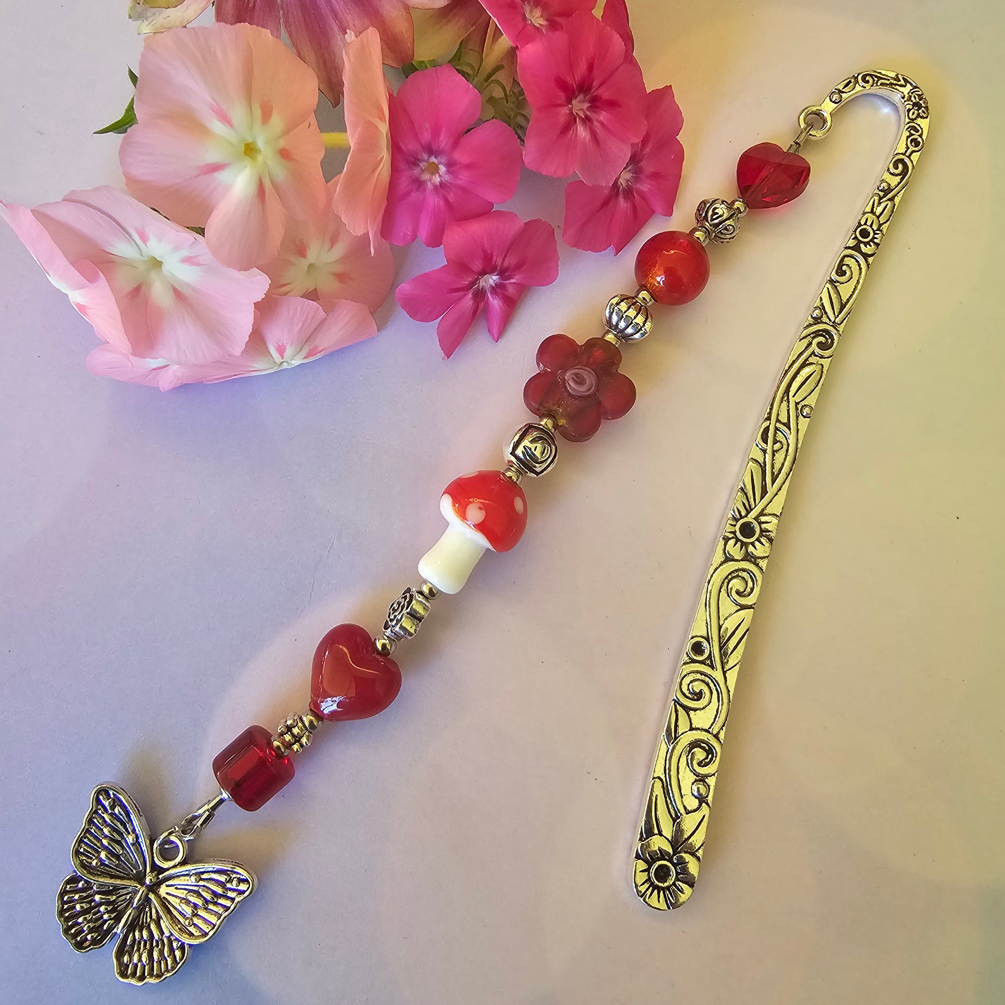 Bookmark Red with Butterfly