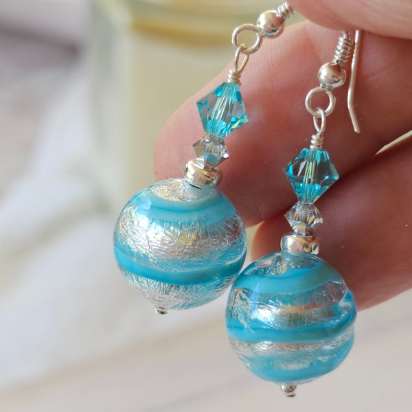 Rings of Saturn Murano Glass Earrings